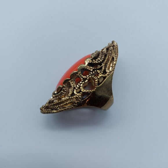 ⭐2 for $10⭐ Orange stone vintage ring - Picture 3 of 4